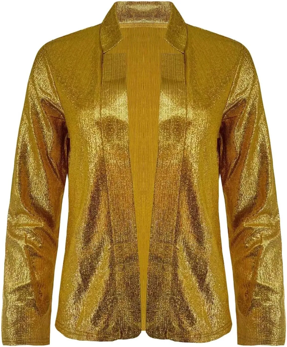 Sequin Blazer for Women Sparkly Sequin Jacket Crop Long Sleeve Lapel Open Front Shimmer Glitter Sequin Cardigan
