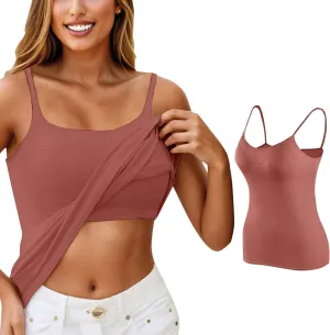 Shelf Bra Camisole Tops for Women Adjustable Spaghetti Strap Tank Top Basic Cotton Camis Shirts