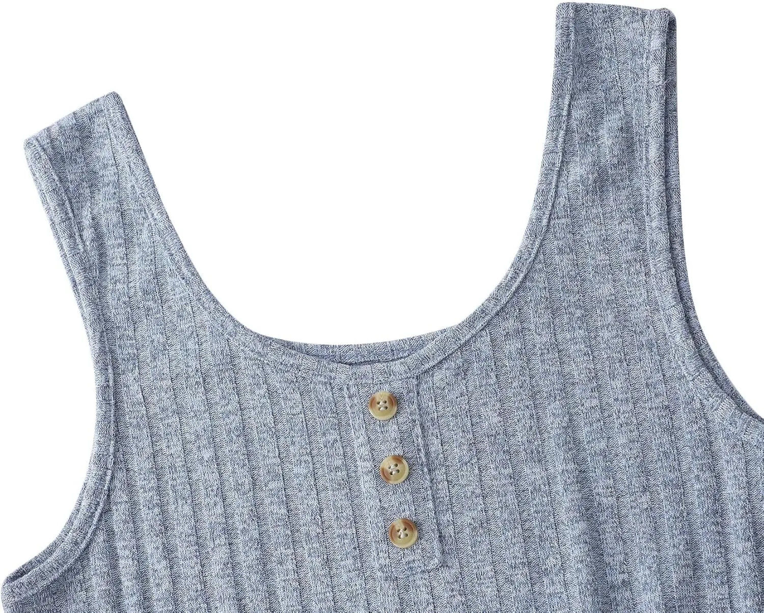 SOLY HUX Women's Button Front Ribbed Knit Tank Top and Shorts Pajama Set Sleepwear Lounge Sets