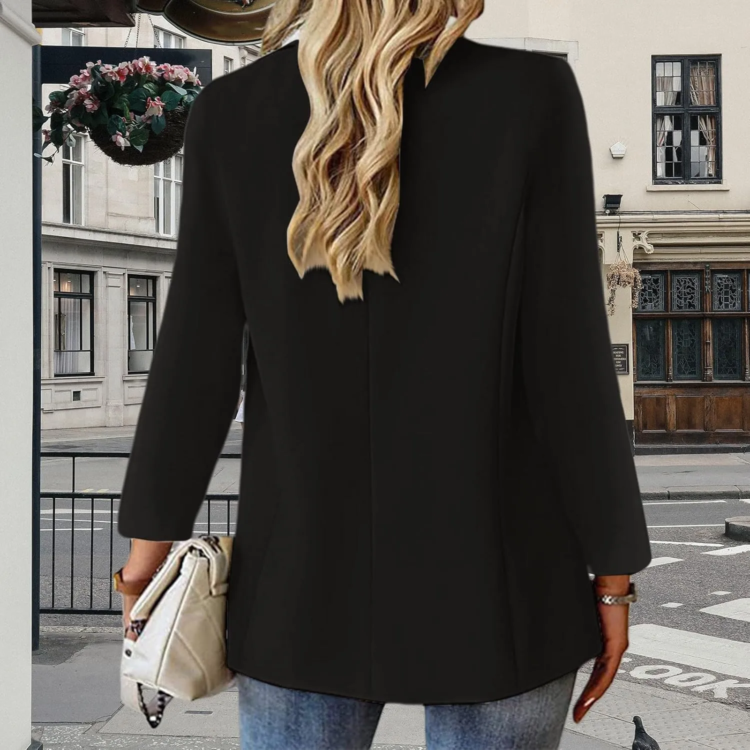 Spring Blazer Women 2025 Trendy Business Casual Work Suit Jackets Plus Size One Button Dressy Blazers with Pockets
