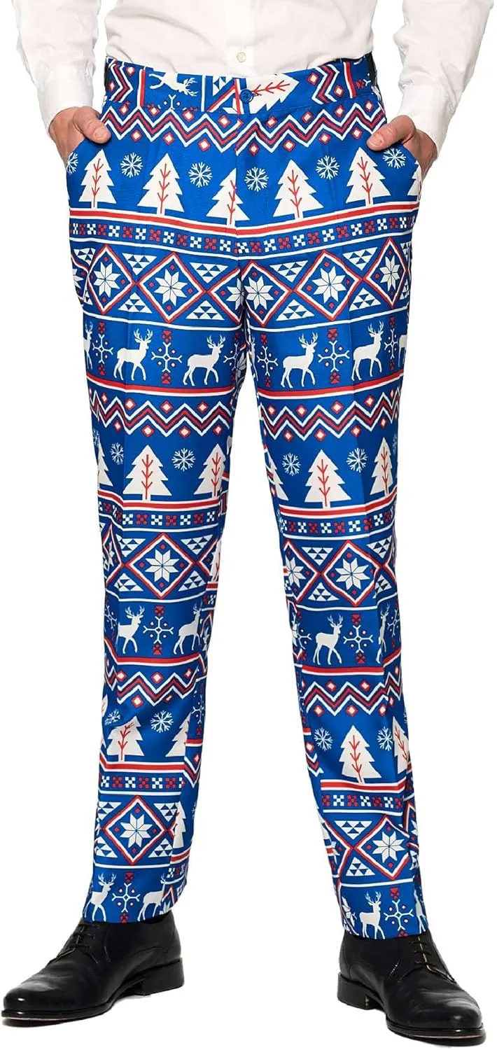 Suitmeister Men's Christmas Suit - Ugly Holiday Festive Outfit - Includes Blazer, Pants, Tie