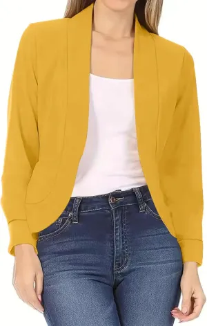 Summer Blazers for Women Lightweight 2025 Open Front Solid Color Blazer Jacket Suit Lightweight Bussiness