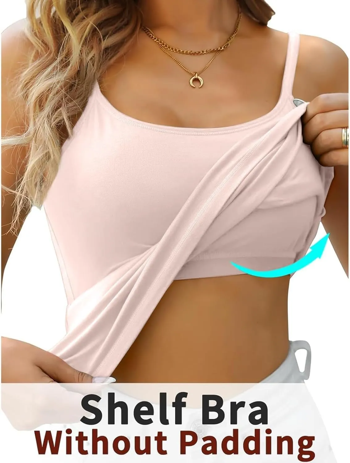 Summer Sexy Camisole Top for Women Pad Bra One Undershirt Womens Tank Tops Camisole Top for Women Built in Bra