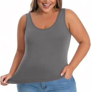 Tank Tops for Women with Built in Bras Plus Size Sports Padded Bras Summer Workout Camis Sleeveless Under Clothes