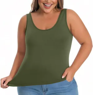 Tank Tops for Women with Built in Bras Plus Size Sports Padded Bras Summer Workout Camis Sleeveless Under Clothes