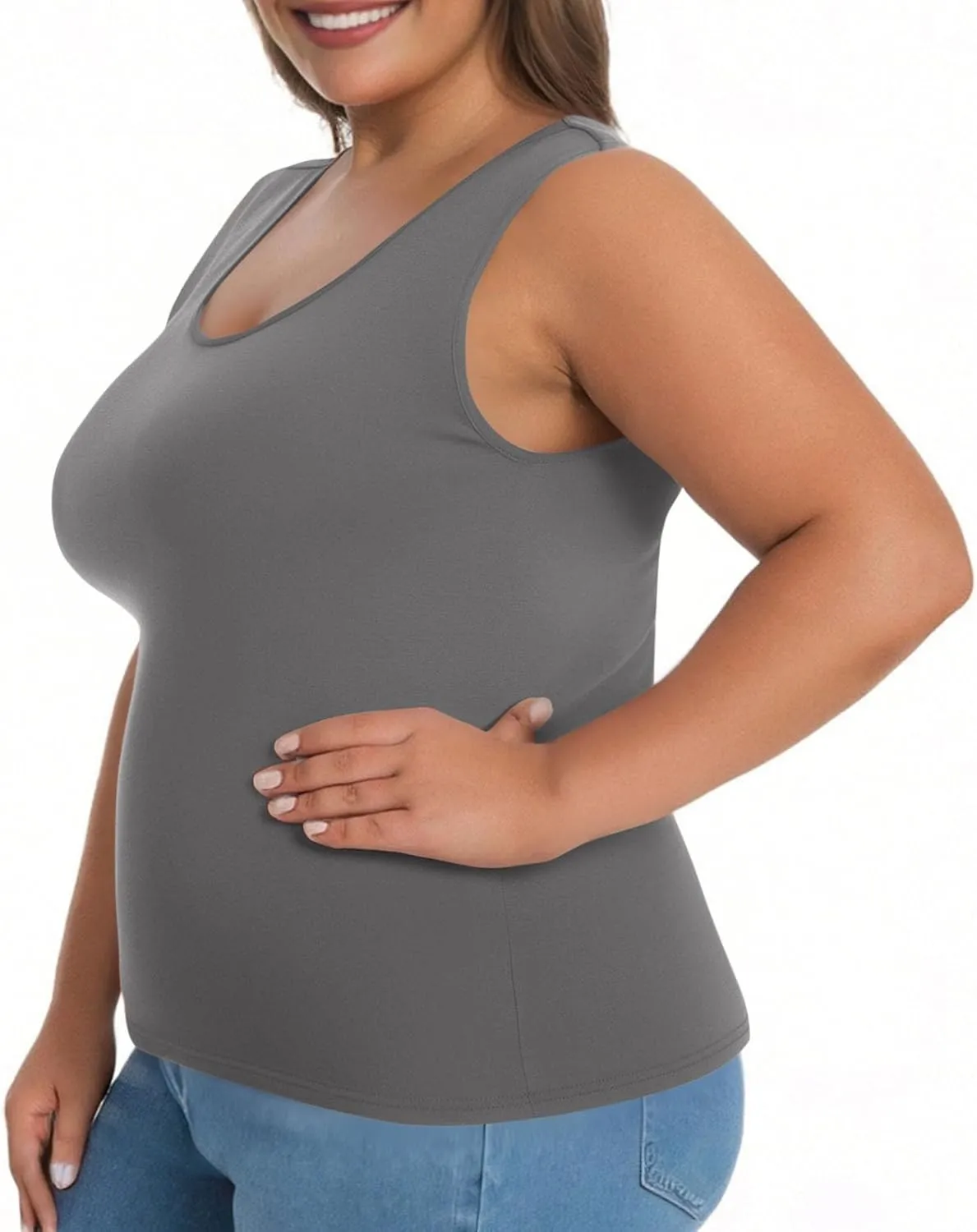 Tank Tops for Women with Built in Bras Plus Size Sports Padded Bras Summer Workout Camis Sleeveless Under Clothes