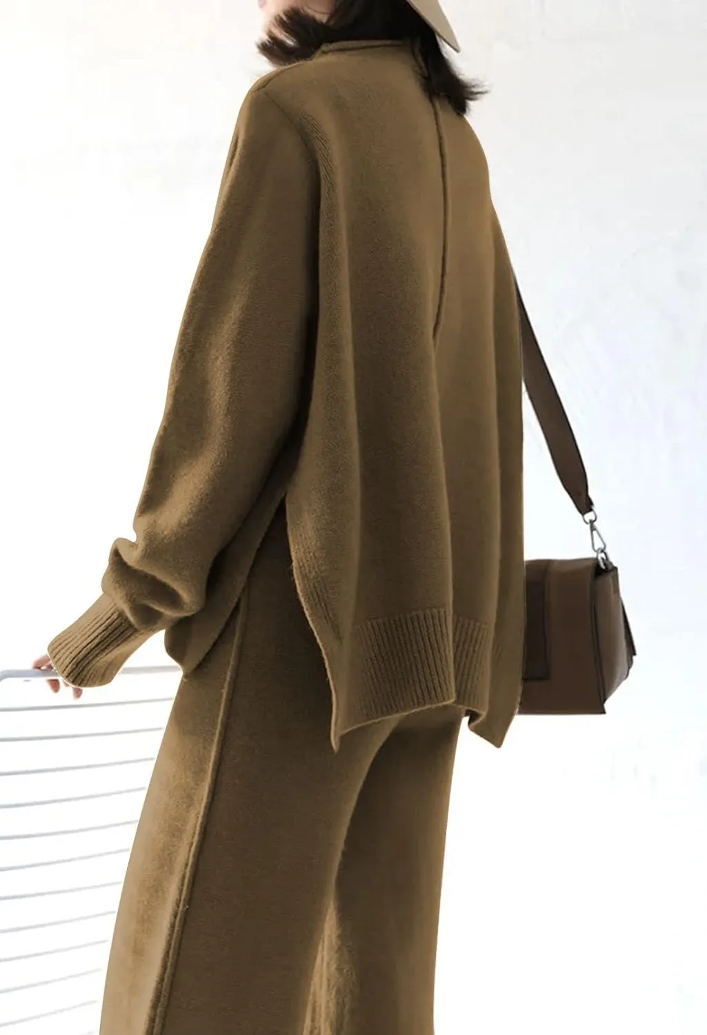 TOLENY Women's 2 Piece Lounge Sets Pullover Sweater and Wide Leg Pants Tracksuit Outfits