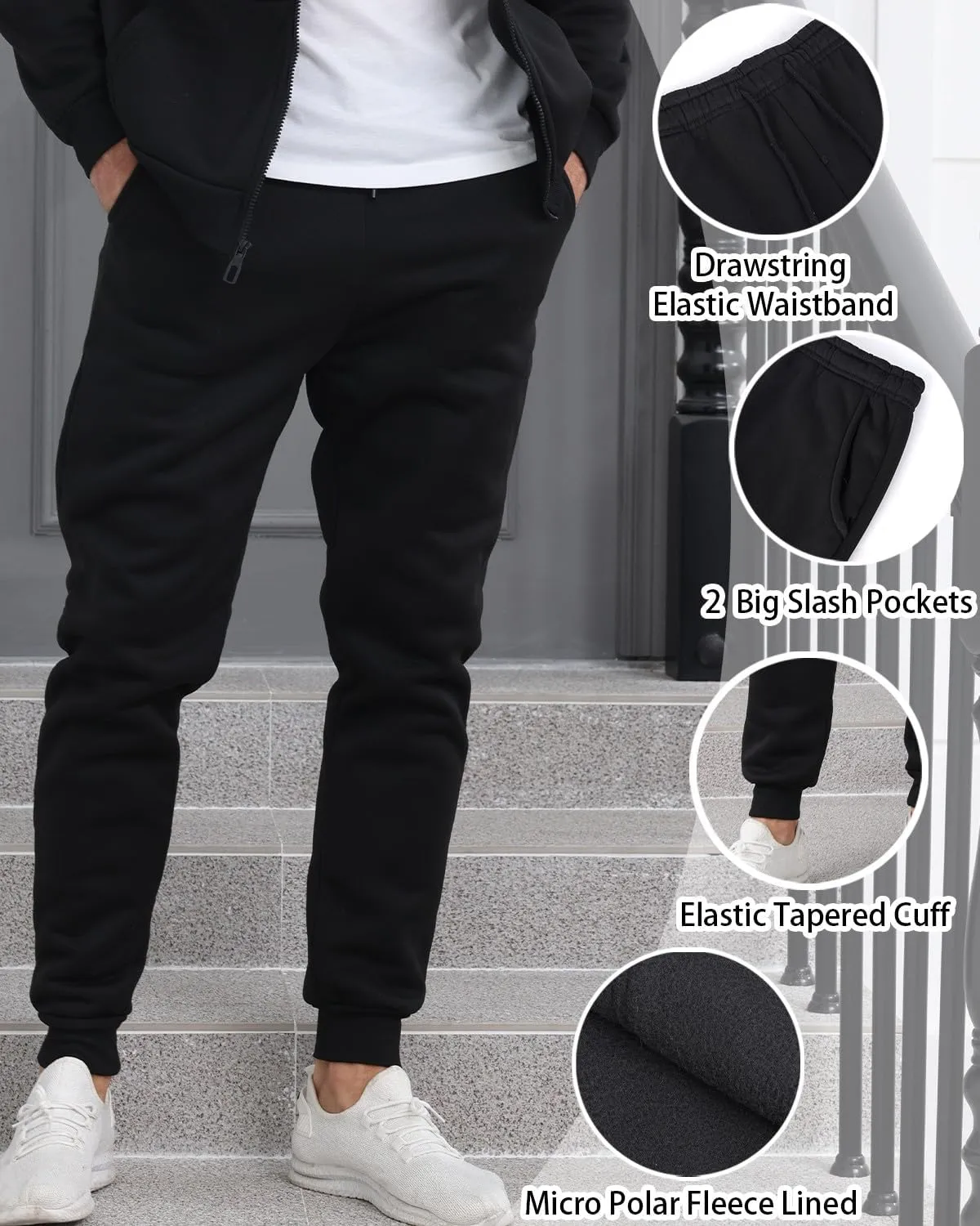 TUVEKE Mens Sweatsuit Casual Sweat Suits for Men 2 Piece Jogging Suits Sets Full Zip Hoodie and Pants Track Suits Mens Set