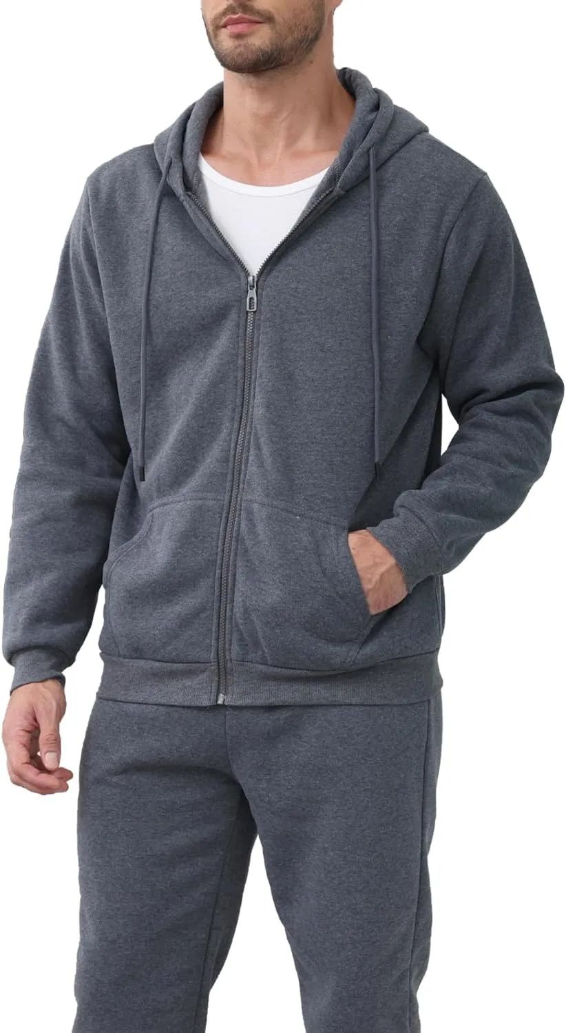 TUVEKE Mens Sweatsuit Casual Sweat Suits for Men 2 Piece Jogging Suits Sets Full Zip Hoodie and Pants Track Suits Mens Set
