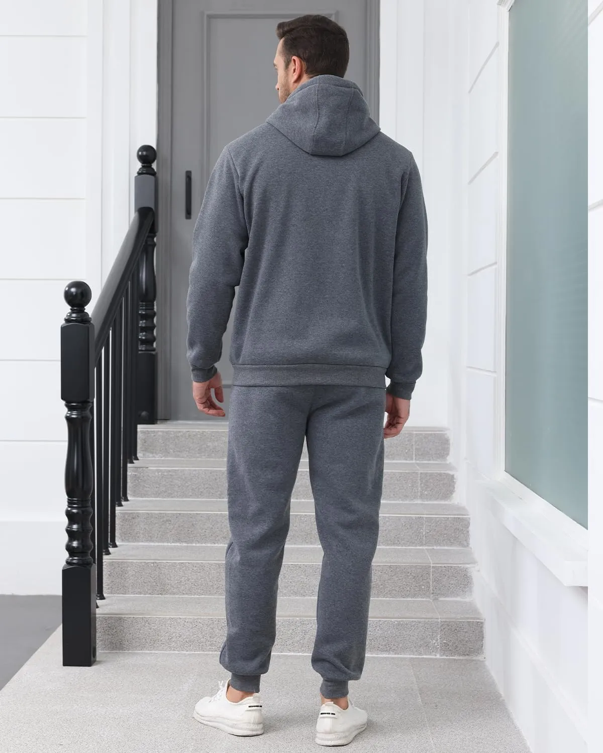 TUVEKE Mens Sweatsuit Casual Sweat Suits for Men 2 Piece Jogging Suits Sets Full Zip Hoodie and Pants Track Suits Mens Set