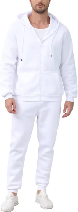 TUVEKE Mens Sweatsuit Casual Sweat Suits for Men 2 Piece Jogging Suits Sets Full Zip Hoodie and Pants Track Suits Mens Set