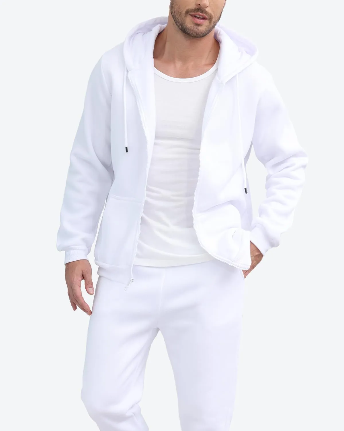 TUVEKE Mens Sweatsuit Casual Sweat Suits for Men 2 Piece Jogging Suits Sets Full Zip Hoodie and Pants Track Suits Mens Set