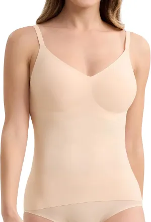 V-Neck Seamless Camisoles Tank Tops with Built in Bra for Women Summer Workout Going Out Tankini Camis
