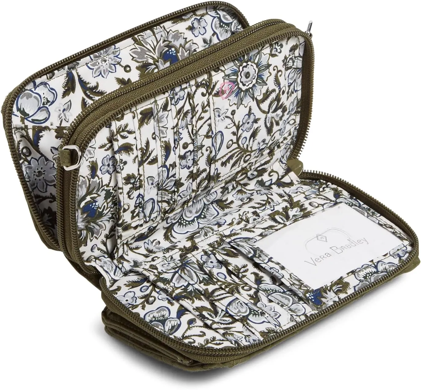 Vera Bradley Women's Cotton All in One Crossbody Purse with RFID Protection