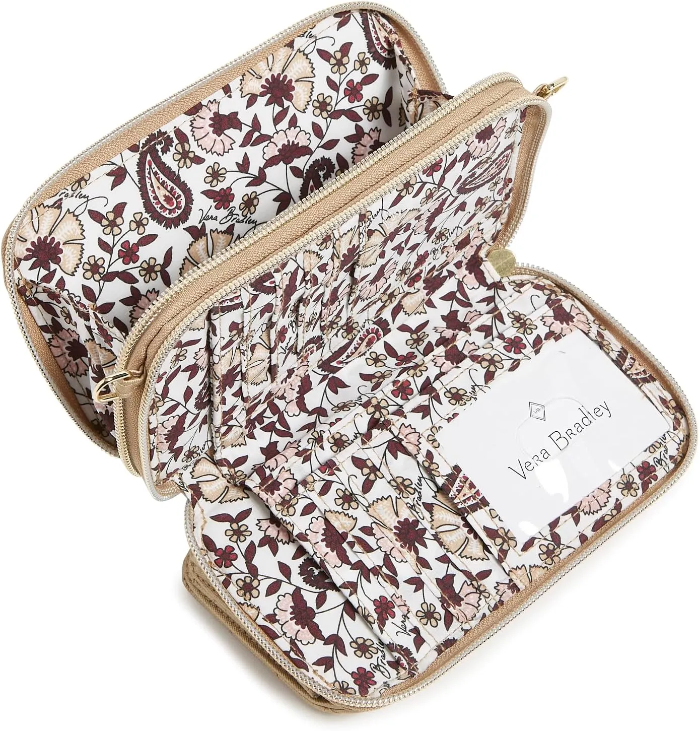 Vera Bradley Women's Cotton All in One Crossbody Purse with RFID Protection