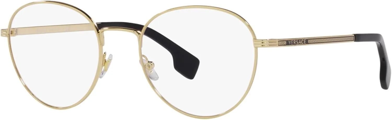 Versace VE 1279 1002 Gold Metal Round Eyeglasses 53mm