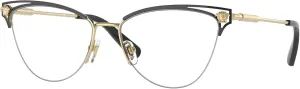 Versace VE 1280 1433 Gold/Black Metal Cat-Eye Eyeglasses 55mm