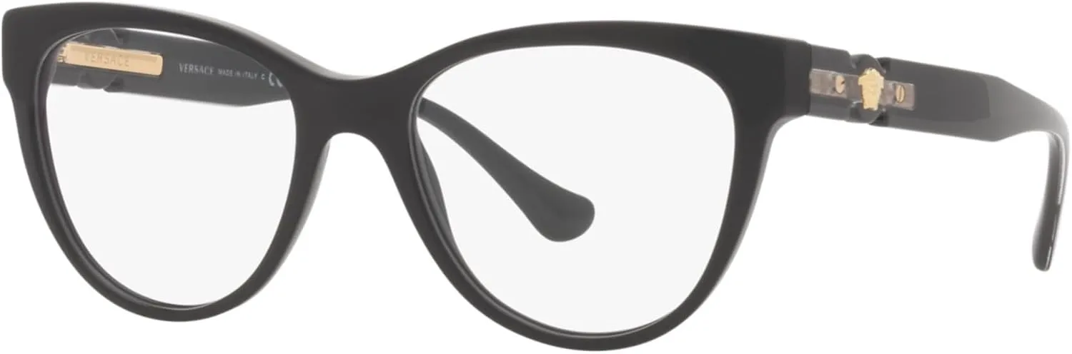 Versace VE 3304 GB1 Black Plastic Cat-Eye Eyeglasses 53mm