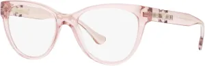 Versace VE3304 53mm Non-Polarized Glasses for Women - Transparent Pink Cat Eye Acetate Frame with Pink Temples, Lightweight & Comfortable Eyeglasses for Prolonged use, eShades Eyewear Kit Included