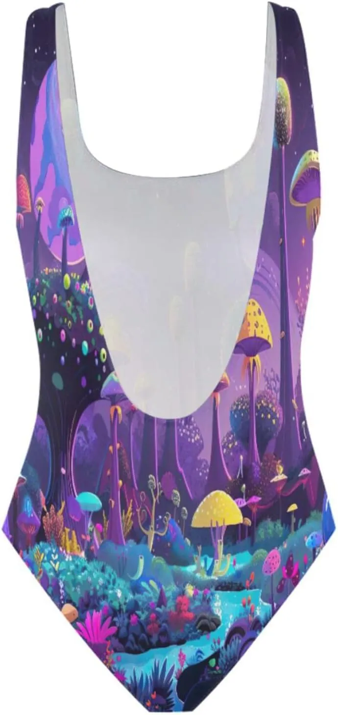 Vintage Nautical Inkfish Starfish Woman's Bathing Suits, Backless Bathing Suits for Women