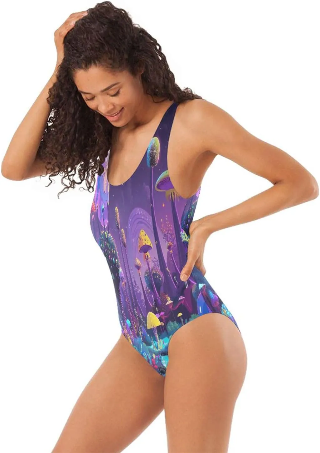 Vintage Nautical Inkfish Starfish Woman's Bathing Suits, Backless Bathing Suits for Women