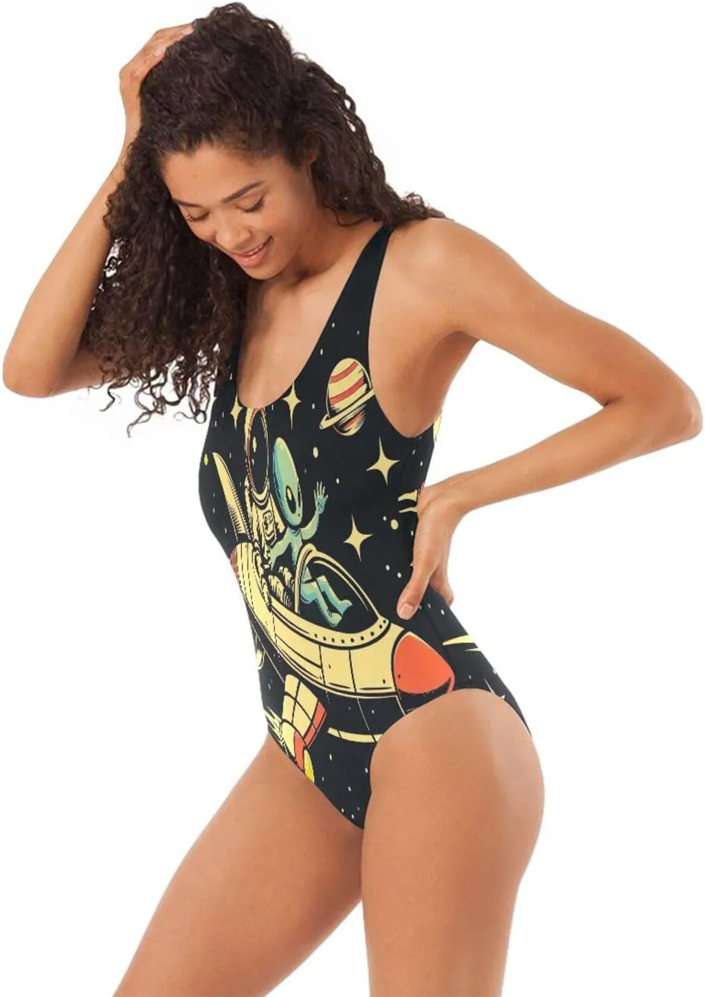 Vintage Nautical Inkfish Starfish Woman's Bathing Suits, Backless Bathing Suits for Women