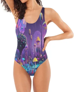 Vintage Nautical Inkfish Starfish Woman's Bathing Suits, Backless Bathing Suits for Women