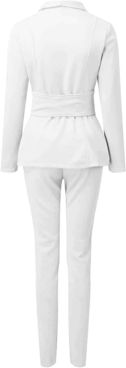WABEOR Business Casual Outfits for Women Plus Size Formal Pantsuits Evening Party Cocktail Wedding Classy Elegant Pants Suit