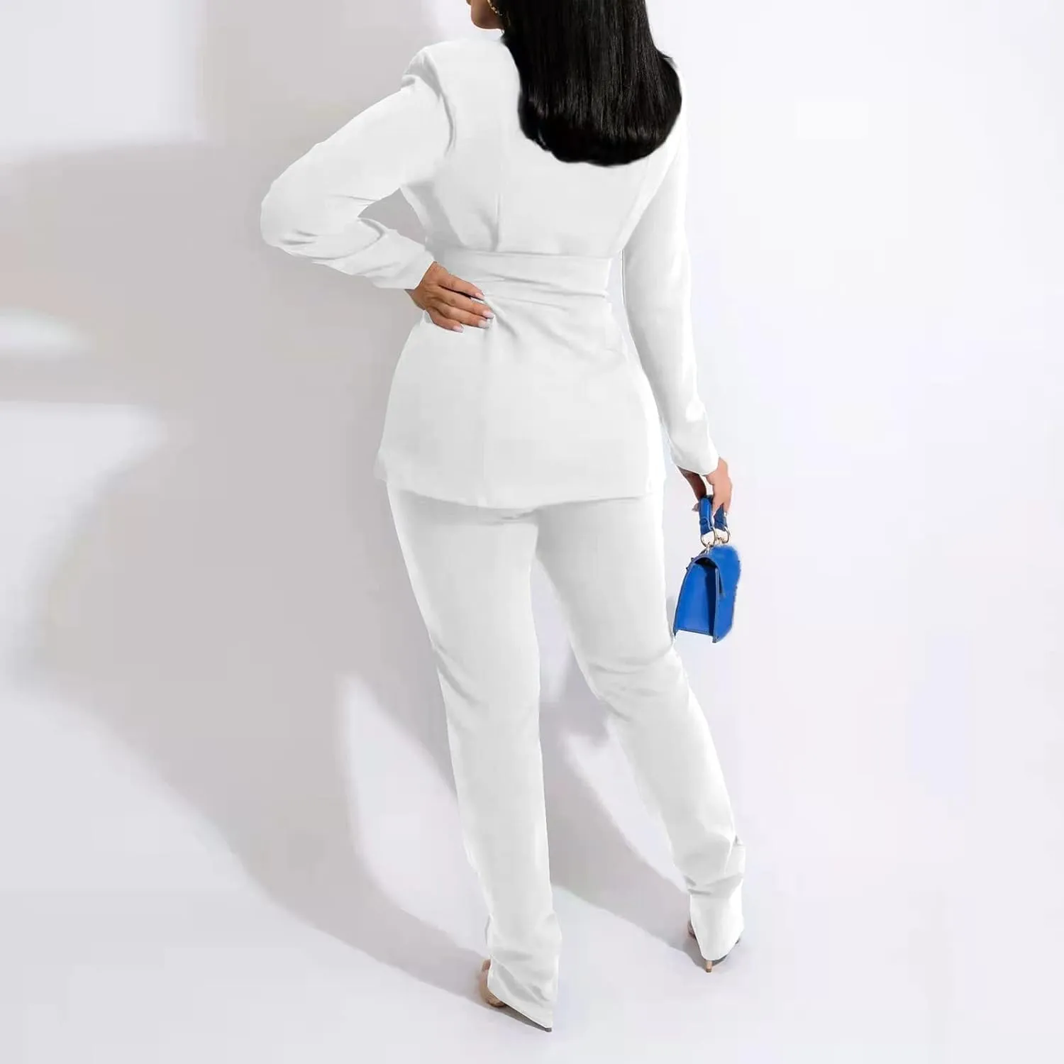 WABEOR Business Casual Outfits for Women Plus Size Formal Pantsuits Evening Party Cocktail Wedding Classy Elegant Pants Suit