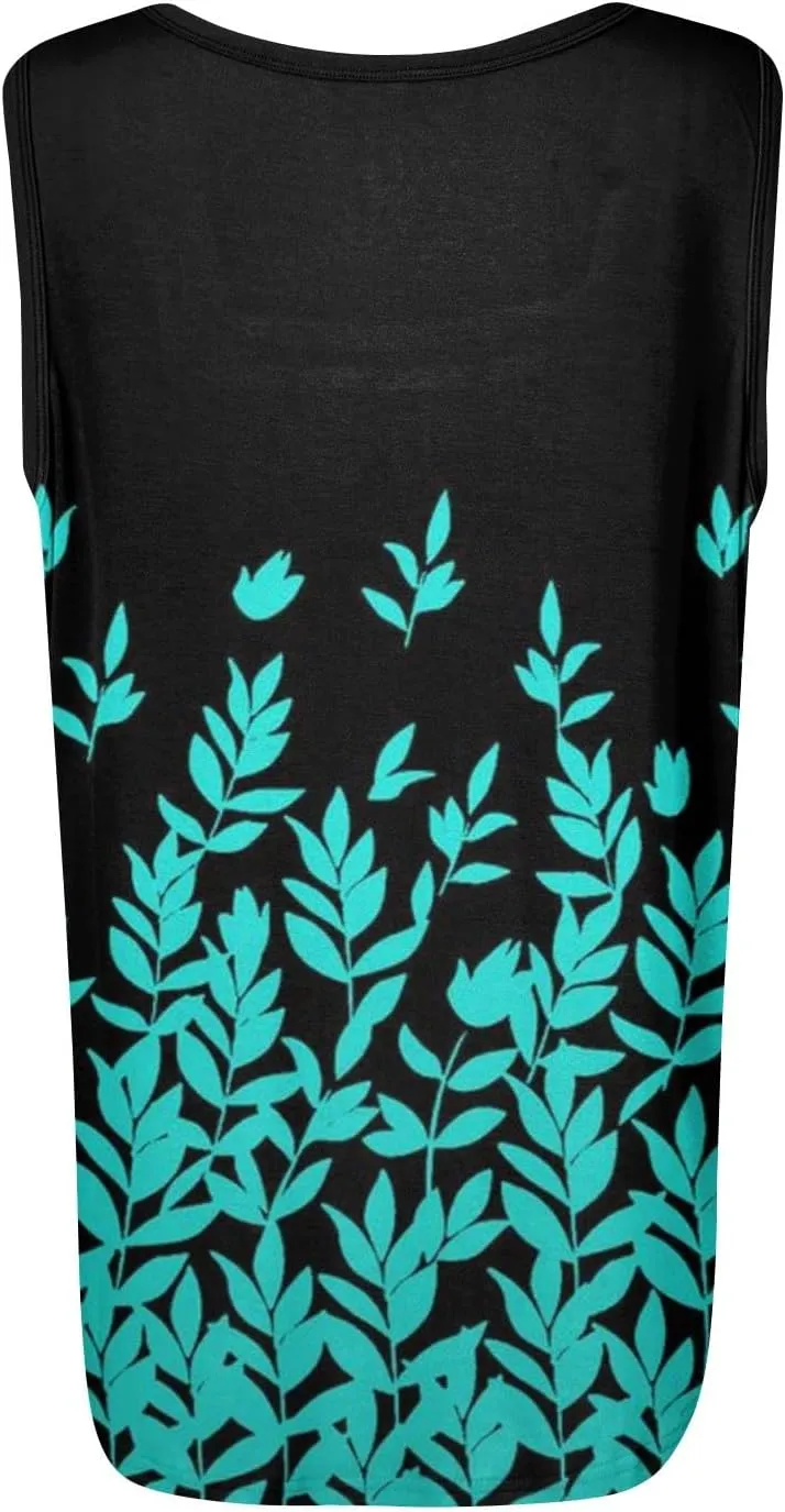 WANZZXCSL Womens Summer Tank Tops for Women Loose Fit Pleated Square Neck Sleeveless Tops Curved Hem Flowy Loose Fit Shirts