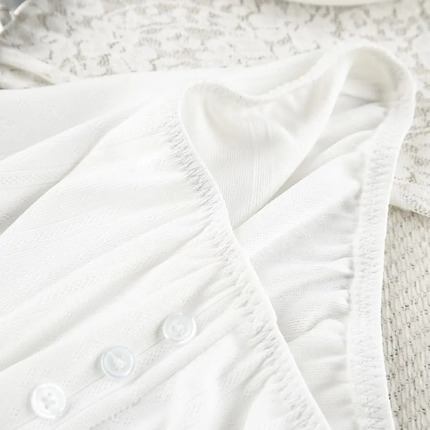 White Lounge Set Women's Soft Ribbed Knit Crop Top & Short Matching Lounge Pajama Outfit Set