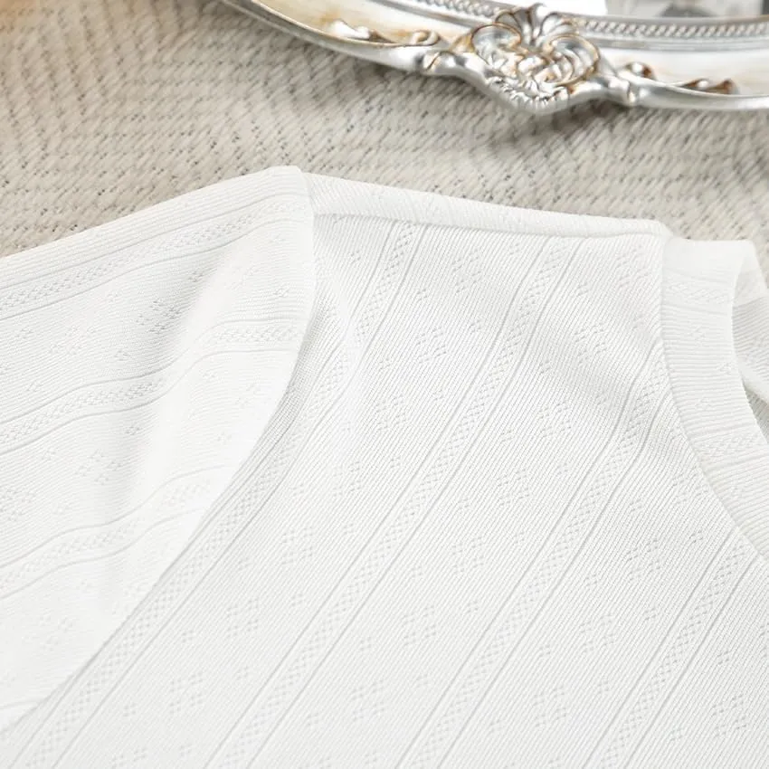 White Lounge Set Women's Soft Ribbed Knit Crop Top & Short Matching Lounge Pajama Outfit Set