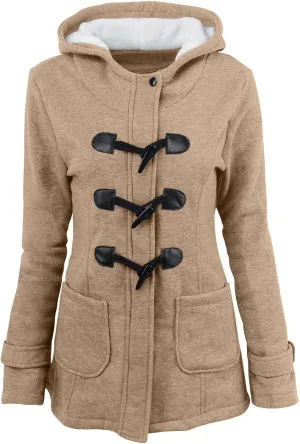 Winter Jackets for Women Sherpa Lined Jackets Women Duffle Toggle Coats with Hooded Fleece Jackets Warm Outwear
