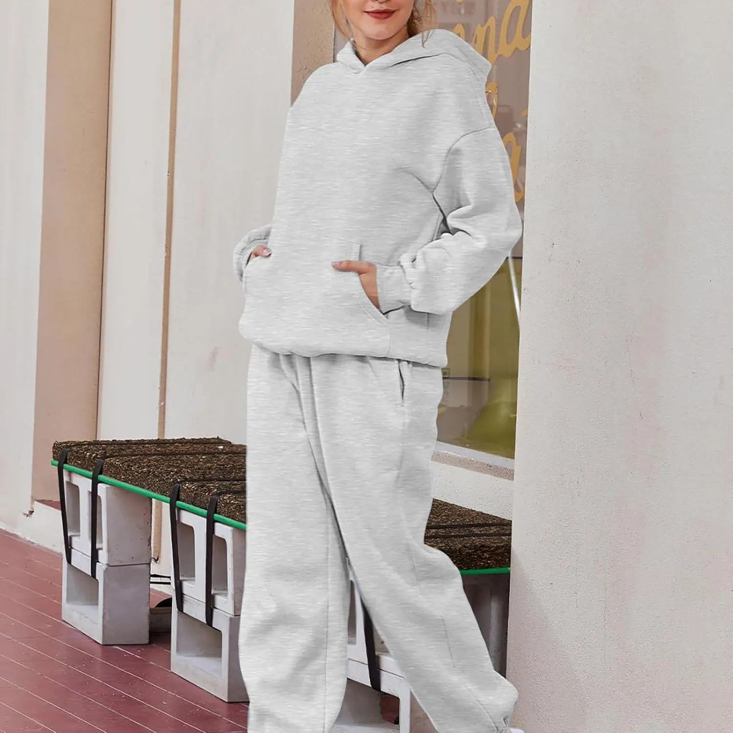 Women 2 Piece Sweatsuits Solid and Tracksuit Sweatshirt Hooded Women Suits Sets Sweatsuits for Women Set 2 Piece