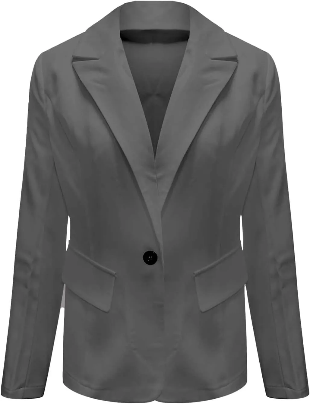 Women Blazers for Work Casual Button Lapel Open Front Business Blazer Dressy Long Sleeve Suit Jackets with Pocket