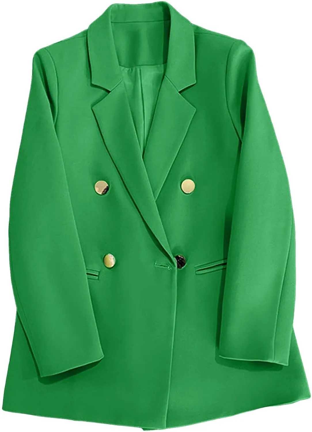 Women Business Casual Blazer Jacket Open Front Long Sleeve Button Jackets Notched Lapel Work Office Suit Jackets