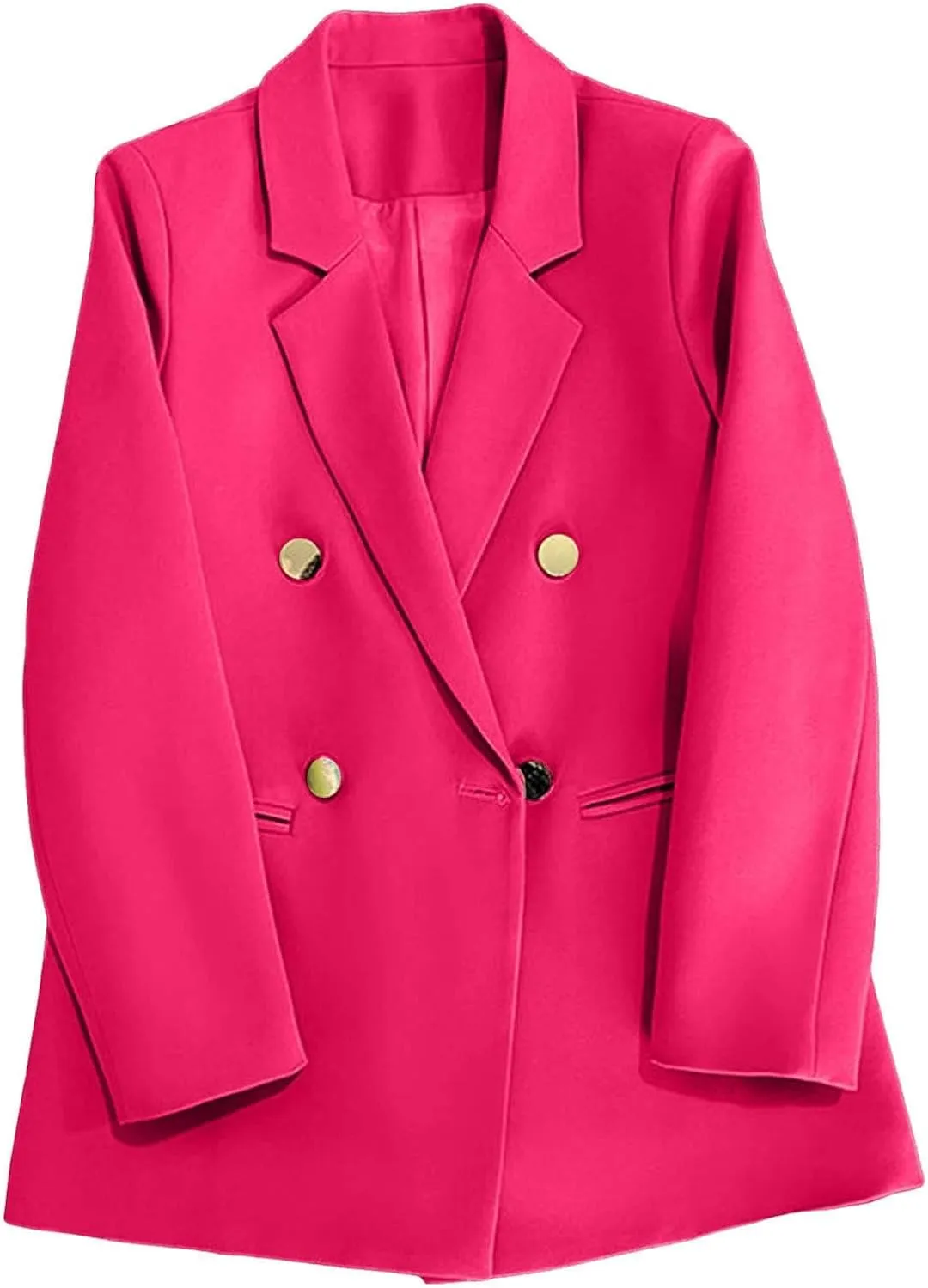 Women Business Casual Blazer Jacket Open Front Long Sleeve Button Jackets Notched Lapel Work Office Suit Jackets