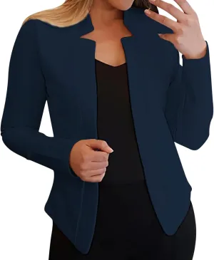 Women Bussiness Blazers Casual Open Front Long Sleeve Work Office Blazer Jacket Button Lapel Blazer 2024