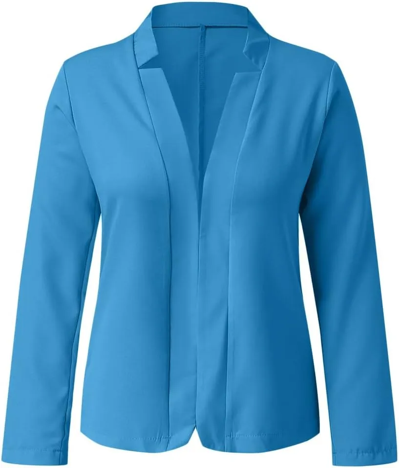 Women Bussiness Blazers Casual Open Front Long Sleeve Work Office Blazer Jacket Button Lapel Blazer 2024