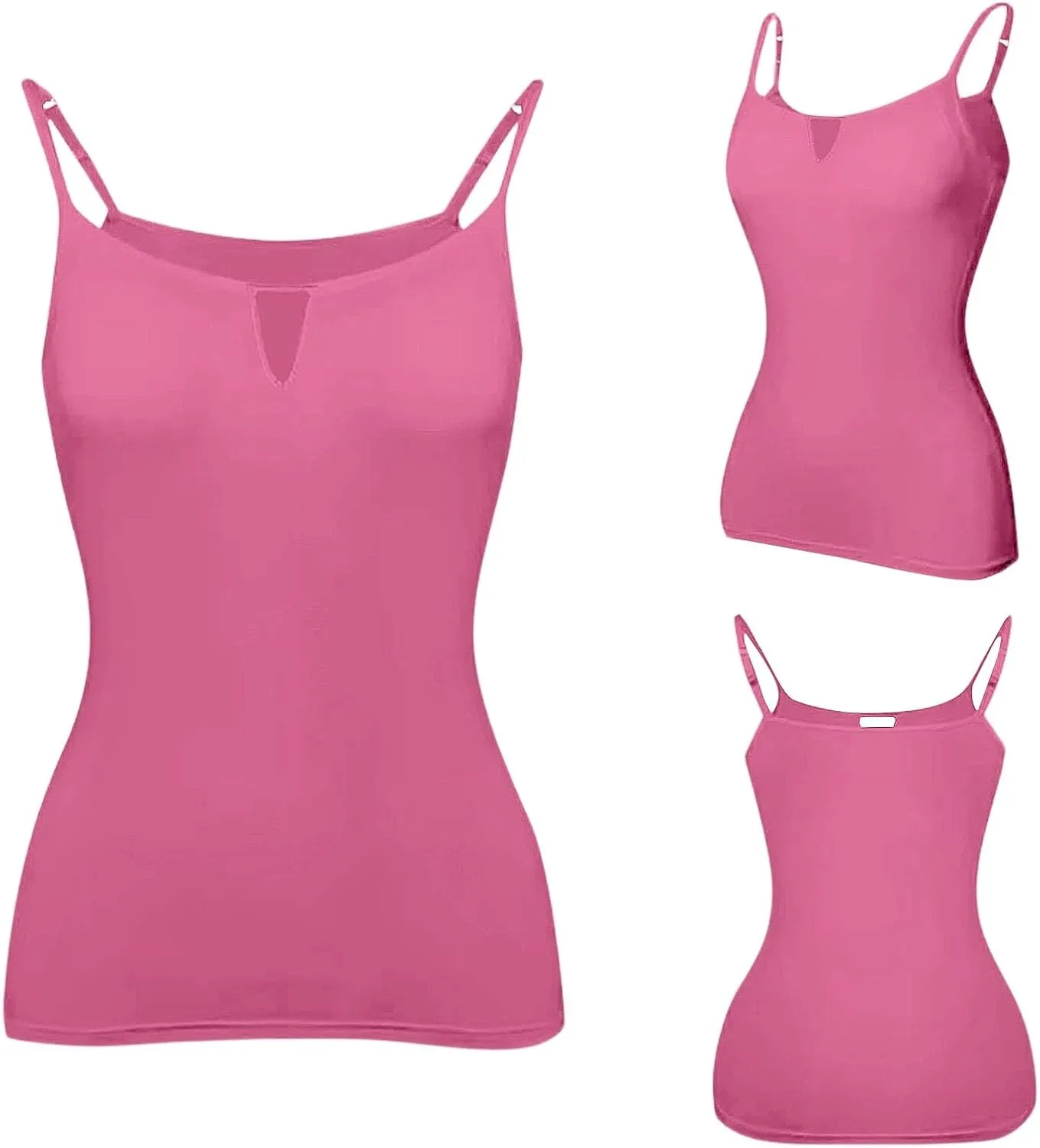Women Camisole Tank Tops with Built in Bra 2025 Summer Adjustable Spaghetti Strap Cami Workout Yoga Padded Undershirt