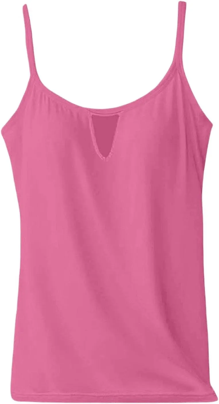 Women Camisole Tank Tops with Built in Bra 2025 Summer Adjustable Spaghetti Strap Cami Workout Yoga Padded Undershirt