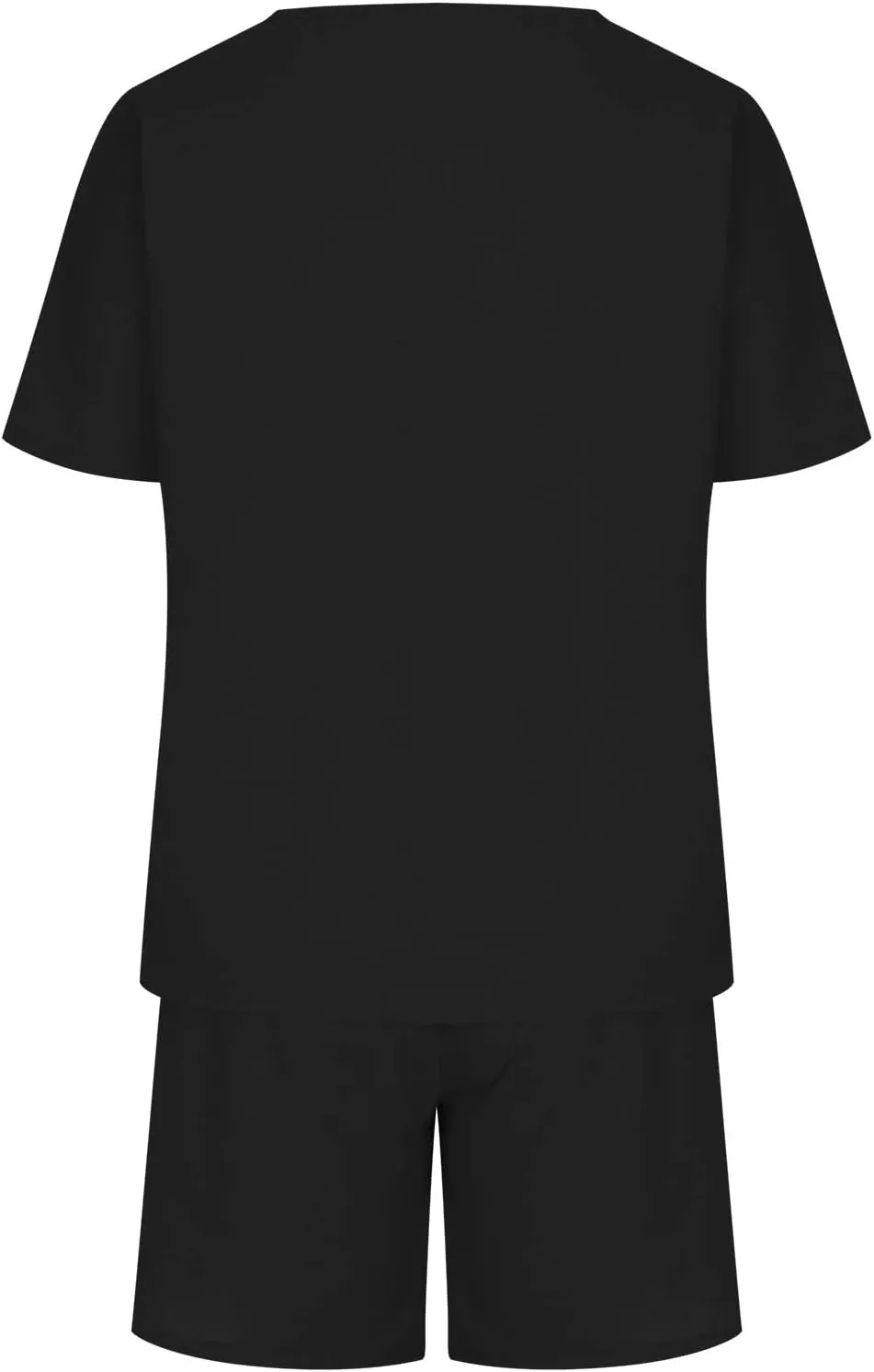 Women Summer Short Linen Sets 2 Piece Casual Oversized Crewneck Tshirt Tops Elastic Waist Wide Leg Shorts with Pocket