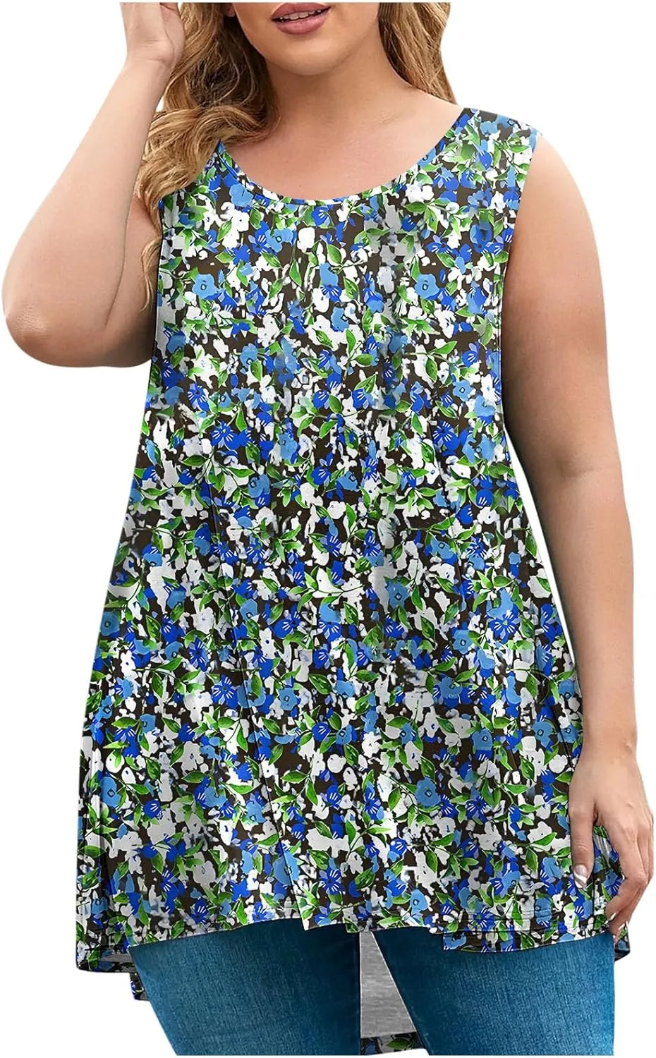 Women Tank Tops Plus Size 2025 Trendy Tanks Casual Crew Neck Comfy Oversized Sleeveless Tops Summer Basic Tees Blouses