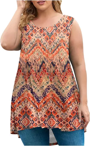 Women Tank Tops Plus Size 2025 Trendy Tanks Casual Crew Neck Comfy Oversized Sleeveless Tops Summer Basic Tees Blouses