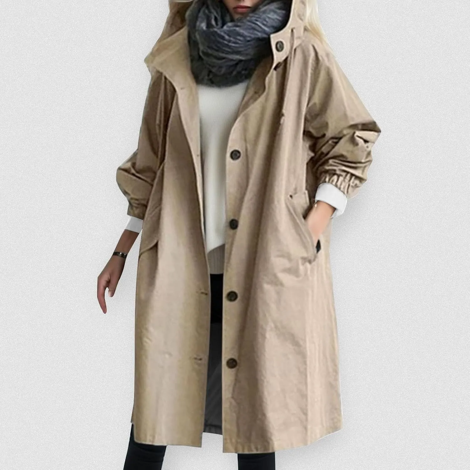 Women Trench Coat/Windbreaker Spring and Fall Fashion,Water Resistant Thin Transition Jacket