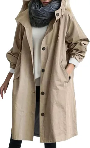 Women Trench Coat/Windbreaker Spring and Fall Fashion,Water Resistant Thin Transition Jacket