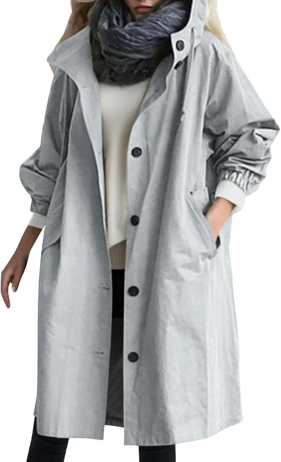 Women Trench Coat/Windbreaker Spring and Fall Fashion,Water Resistant Thin Transition Jacket