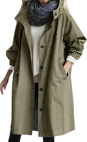 Women Trench Coat/Windbreaker Spring and Fall Fashion,Water Resistant Thin Transition Jacket