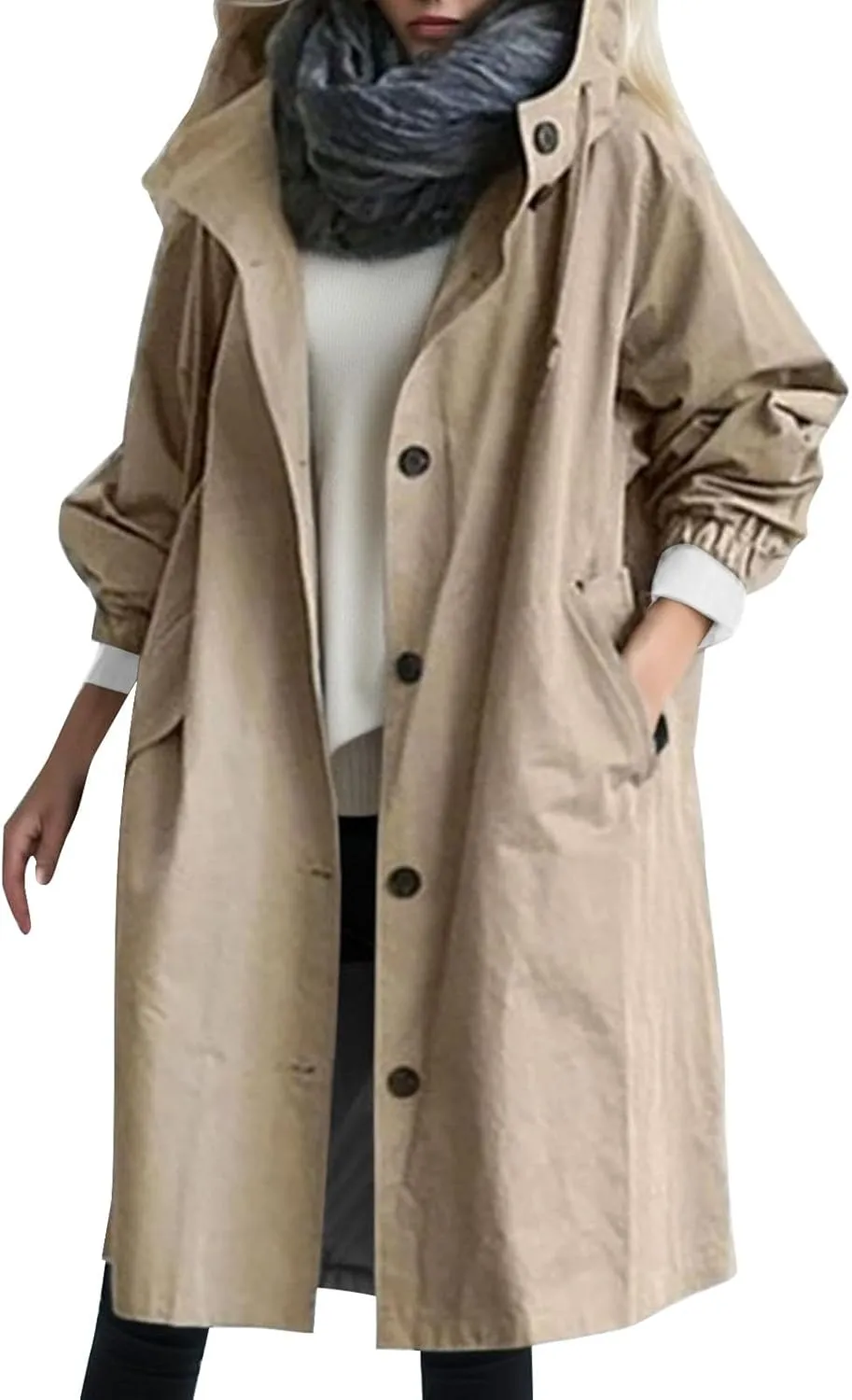 Women Trench Coat/Windbreaker Spring and Fall Fashion,Water Resistant Thin Transition Jacket