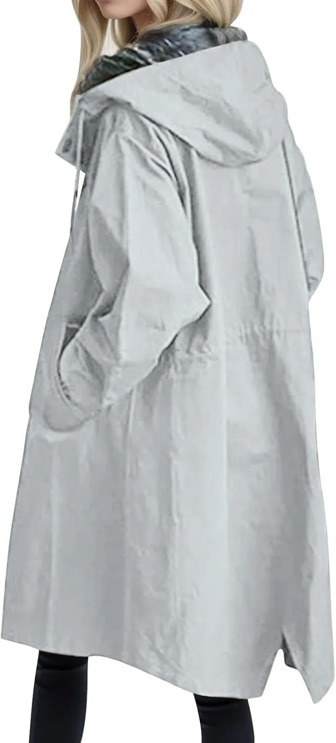 Women Trench Coat/Windbreaker Spring and Fall Fashion,Water Resistant Thin Transition Jacket